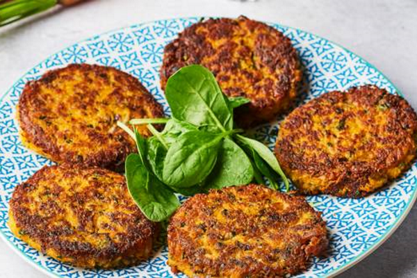 Galettes de lentilles, avoine et carotte