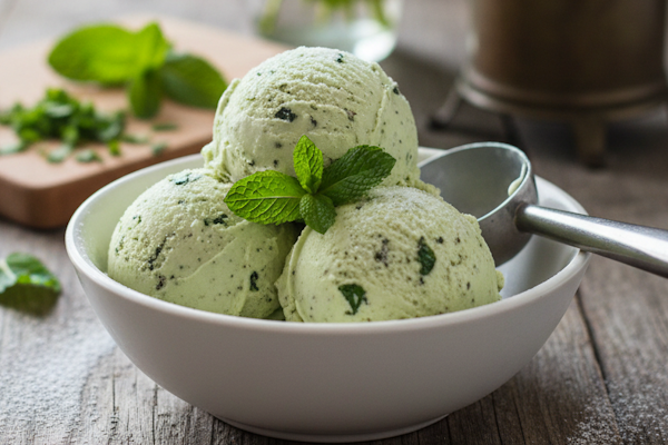 Crème glacée menthe feuilles (WIP)