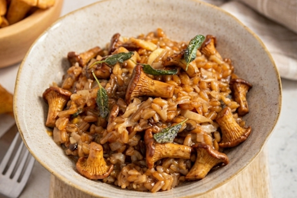 Risotto d'épeautre aux girolles